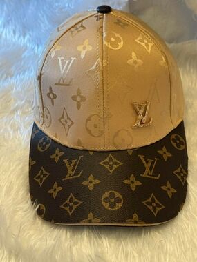 Two-Tone Monogram Baseball Cap - Beige & Brown